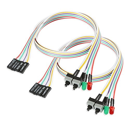 Electop 2 Pack ATX Power Supply Switch Cable,27 inch LED Light HDD Cable for PC Computer Motherboard, Reset Re-Starting On and Off Switch Wire Electop 2 Pack ATX Power Supply Switch Cable,27 inch LED Light HDD Cable for PC Computer Motherboard, Reset Re-Starting On and Off Switch Wire